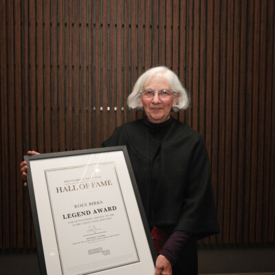 Lita Brady accepting the Legend Award on behalf of Roly Birks (Wendouree)