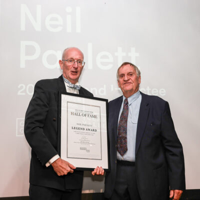 Neil Paulett accepting his award