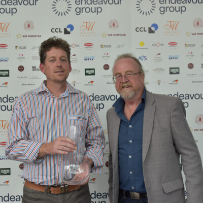 Best Rose of Show won by Paulett Wines 2022 Sangiovese Rose - Jarrad Steele of Paulett Wines with Jim Barry Wines Boutique Accommodation's Richard Barlow.