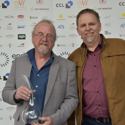 Best Exhibition Section Riesling (2020 Vintage or Older) won by Clos Clare 2012 Riesling - Richard Barlow, Clos Clare, and Phil Schaedel, Commonwealth Bank.