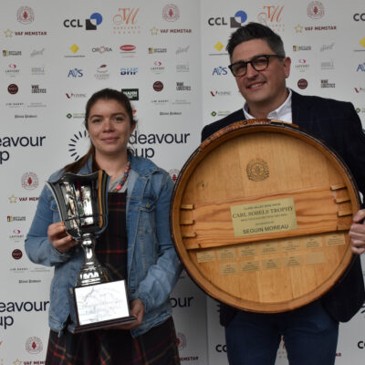 Carl Sobels Trophy for Best Vintage Section Dry Red won by Jim Barry 2021 The Farm Cabernet Sauvignon - Topsi Wallace, Jim Barry Wines, and Adrian Fiocchini, Seguin Moreau.